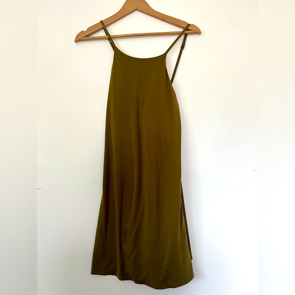 Girlfriend Collective Olive Green Naomi Workout Dress w/Shorts